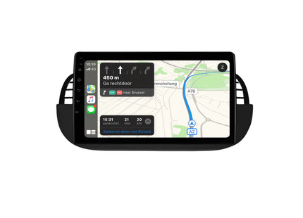 Multimedia Navigatie Fiat 500 (2007 - 2015)|DAB|Bluetooth|4Core 32GB|Carplay Autoradio Android 12 Beeldscherm 9 Inch - Audioplay