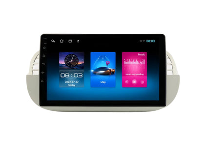 Multimedia Navigatie Fiat 500 (2007 - 2015)|DAB|Bluetooth|4Core 32GB|Carplay Autoradio Android 12 Beeldscherm 9 Inch - Audioplay