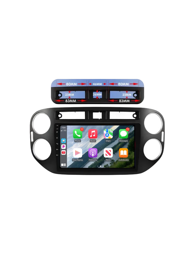 Multimedia Navigatie Volkswagen Tiguan 1 2006 -2016 |DAB|Carplay Autoradio beeldscherm 9 Inch - Audioplay